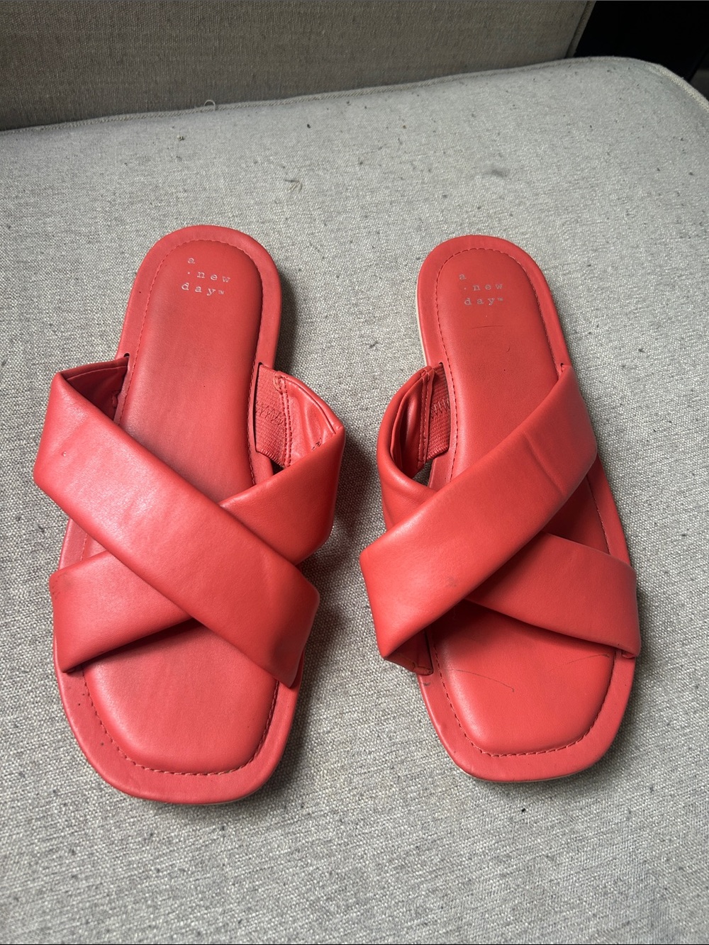 a new day Coral Cross-Band Slide Sandals